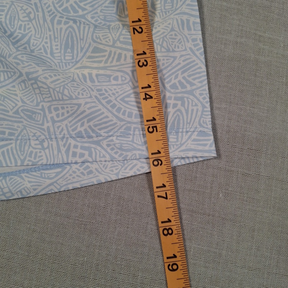 Birddogs Gym Shorts Men Medium Light Blue Geometric Leaf Print Lined Activewear - Picture 11 of 12